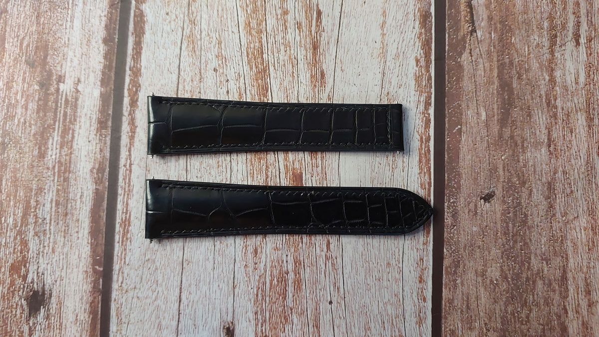 Top Wholesale Black Crocodile Leather Watch Band W5200027_K0000629 main image 1