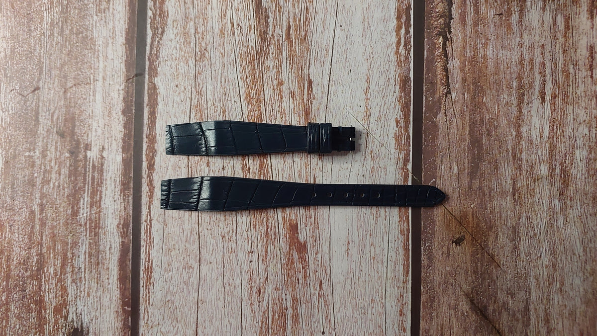 Bossed Braided Strap Full-Grain Leather 25m Blue main image 1