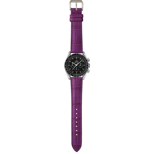 Crocodile Leather Watch Strap - Purple