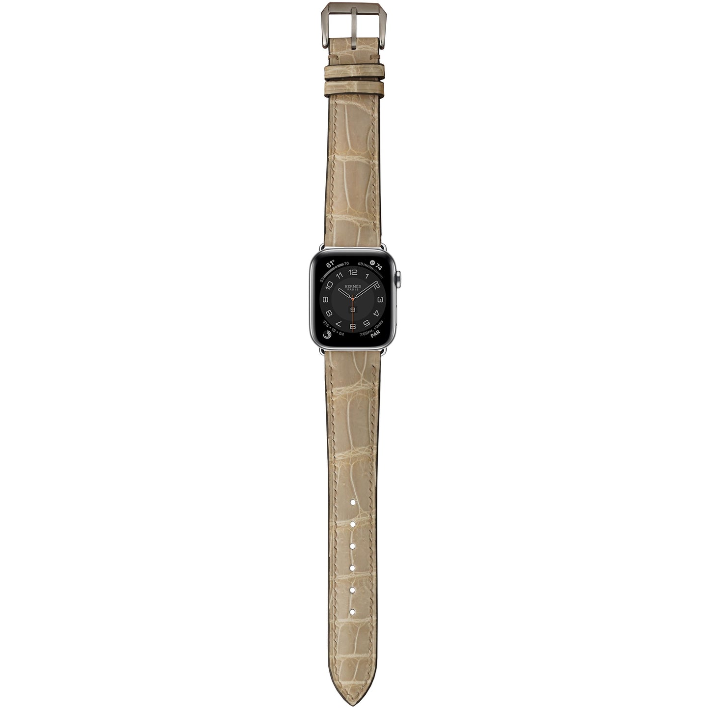Crocodile Leather Watch Strap - Gray