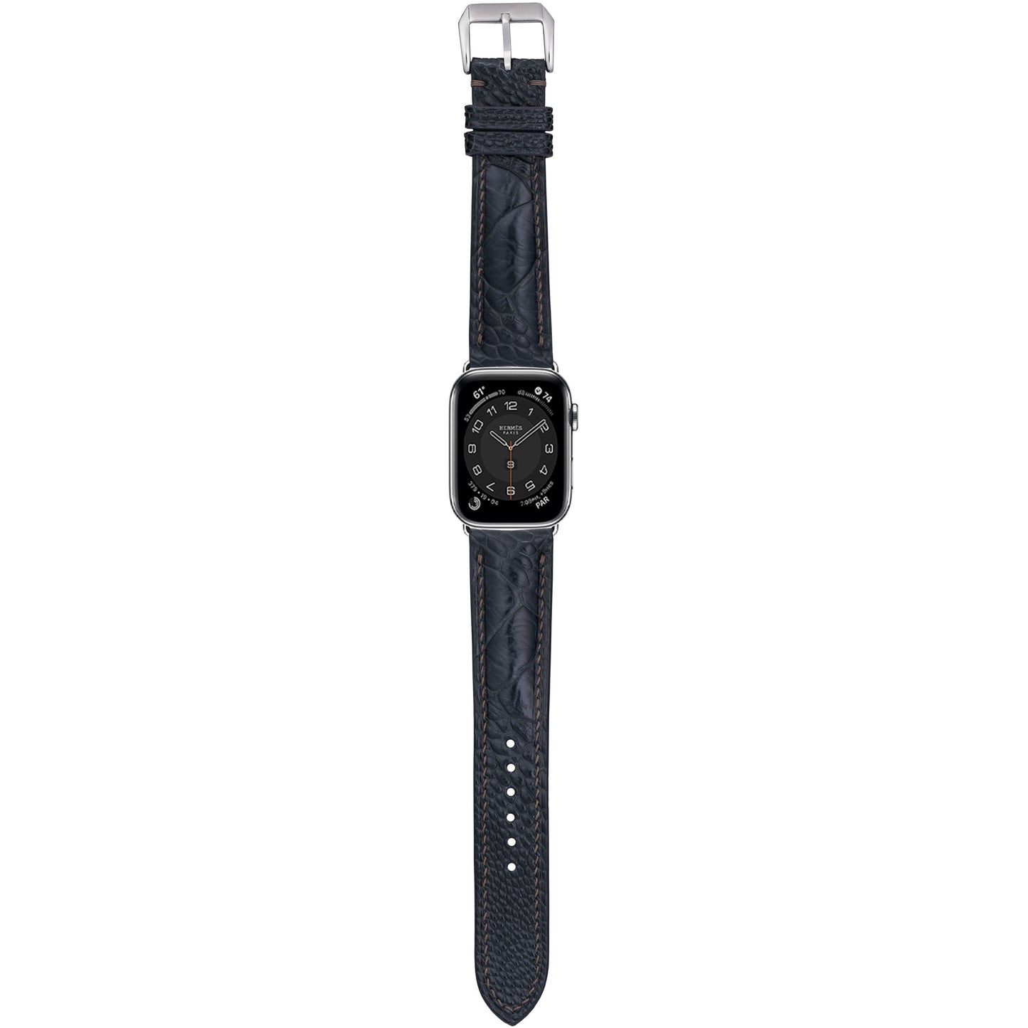 Ostrich Leg Leather Watch Strap - Dark Gray