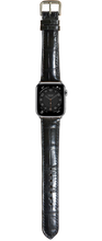 Load image into Gallery viewer, Crocodile Leather Apple Watch Strap - Black