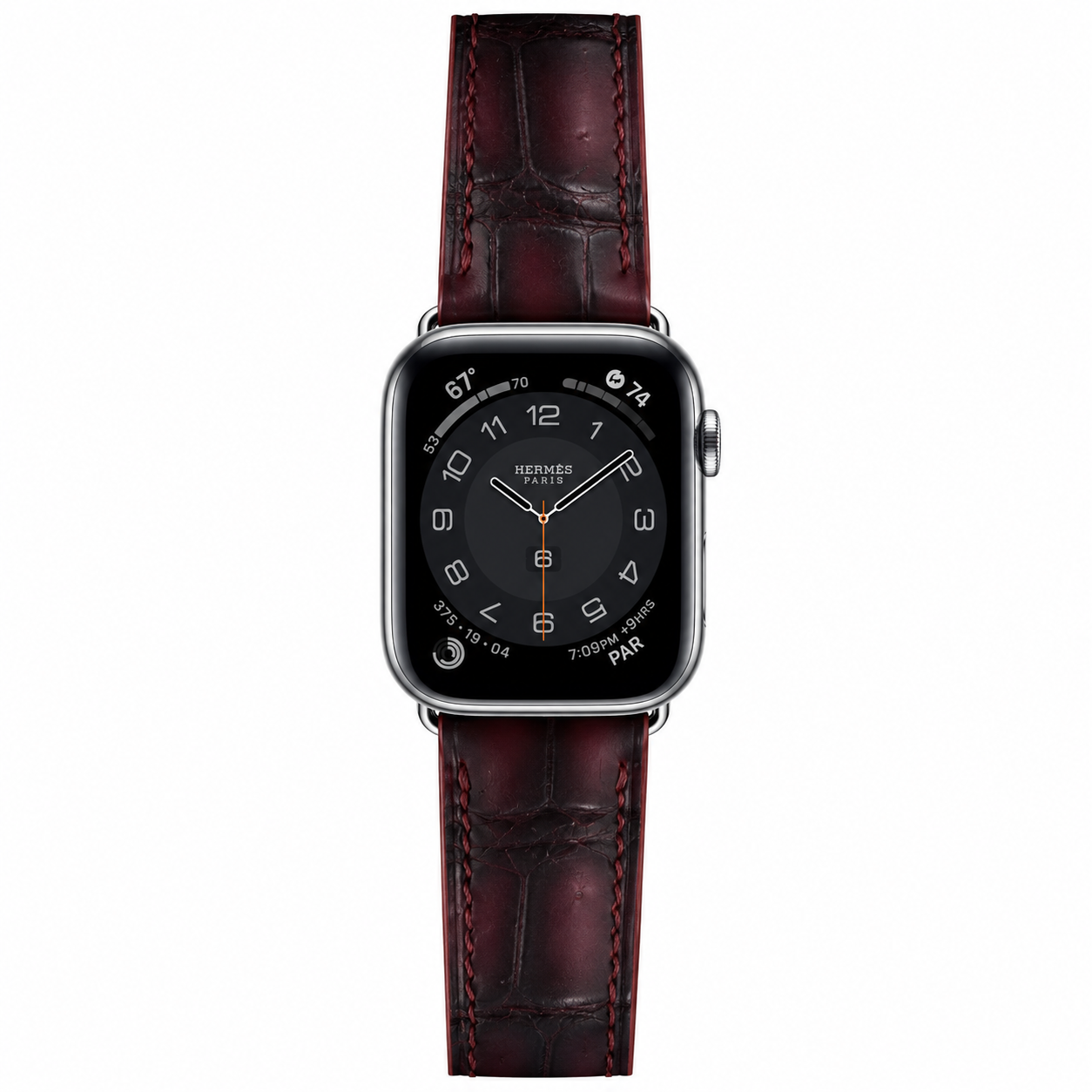 Crocodile Leather Watch Strap – Black Cherry