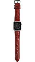 Load image into Gallery viewer, Stingray Leather Watch Strap - Crimson Red