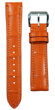 Load image into Gallery viewer, Crocodile Leather Watch Strap - Orange