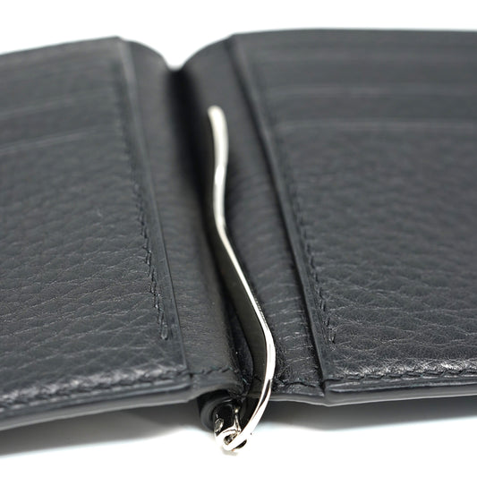 Money Clip - Black Calfskin