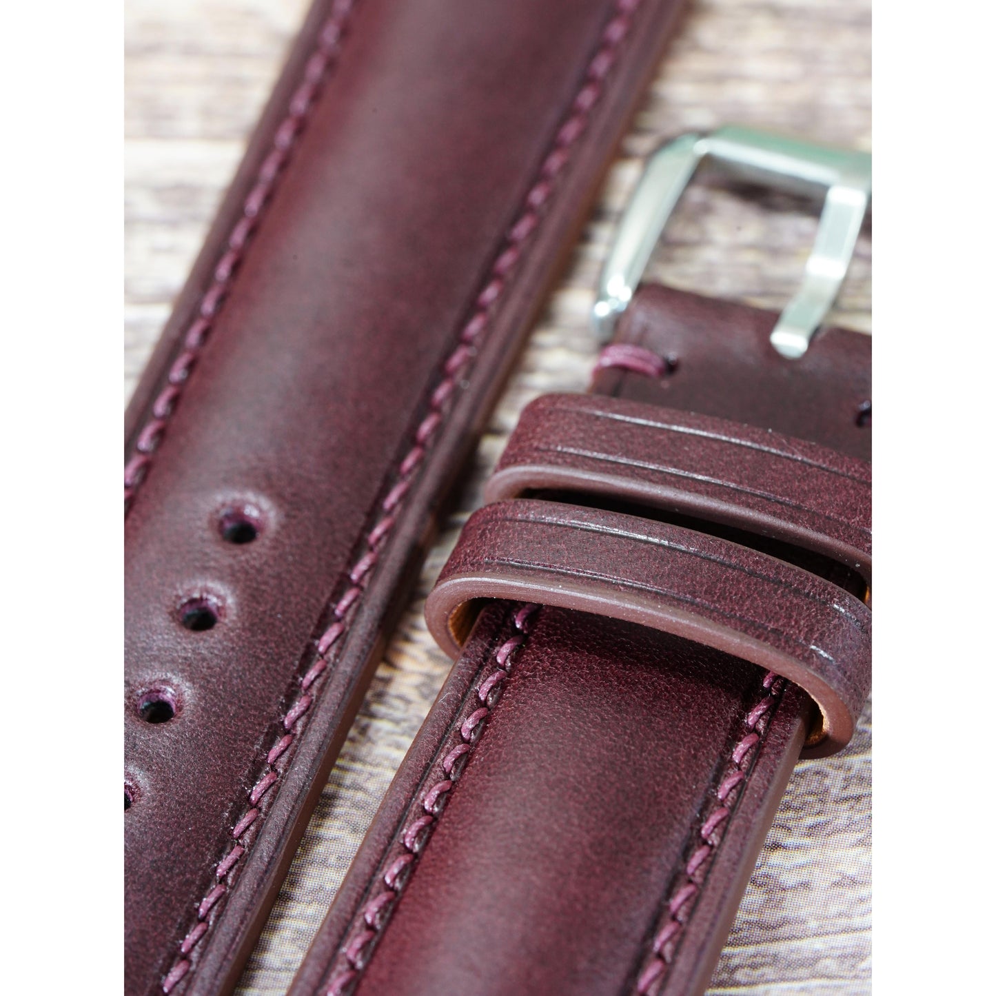 Buttero Leather Watch Strap - Bordeaux