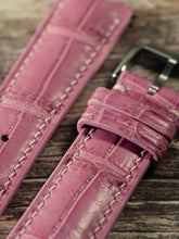Load image into Gallery viewer, Crocodile Leather Watch Strap - Salmon Pink