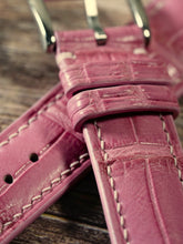 Load image into Gallery viewer, Crocodile Leather Watch Strap - Salmon Pink