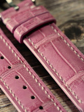 Load image into Gallery viewer, Crocodile Leather Watch Strap - Salmon Pink