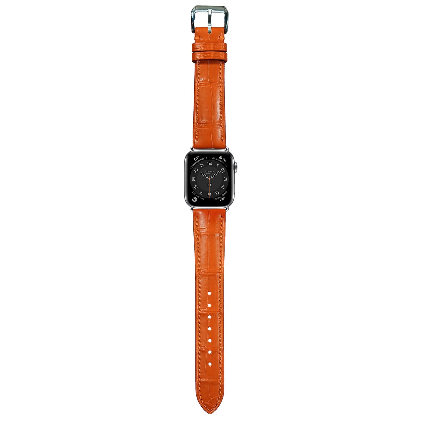 Crocodile Leather Watch Strap - Orange