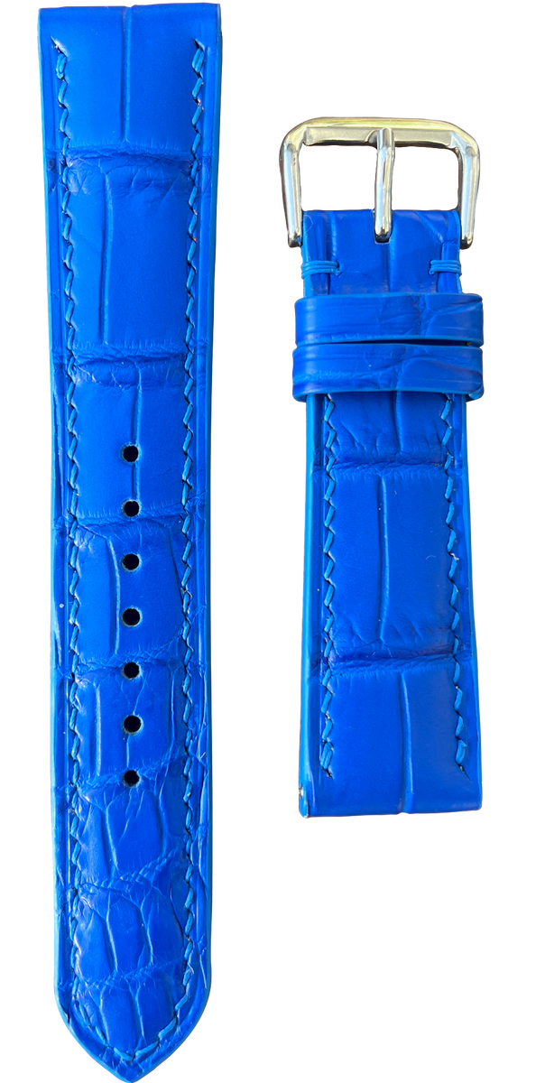 Apple Watch Strap Crocodile Leather Blue VGreen