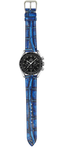 Load image into Gallery viewer, Crocodile Leather Watch Strap - Electric Blue