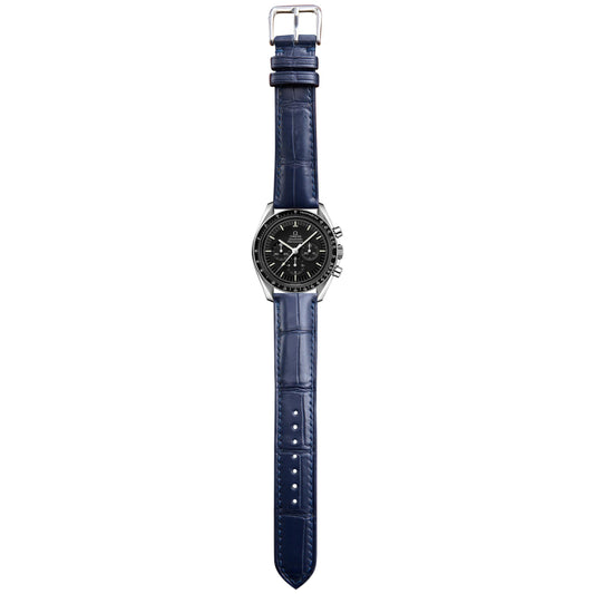 Crocodile Leather Watch Strap - Dark Blue