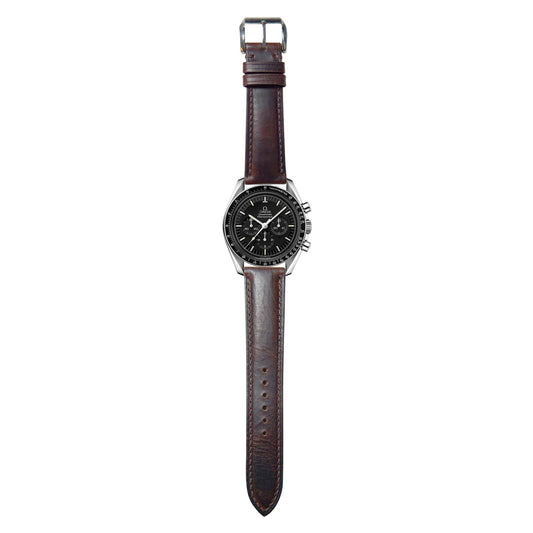 Badalassi Wax Leather Watch Strap - Dark Brown