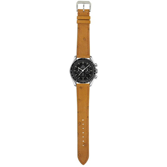 Ostrich Leather Watch Strap - Brown