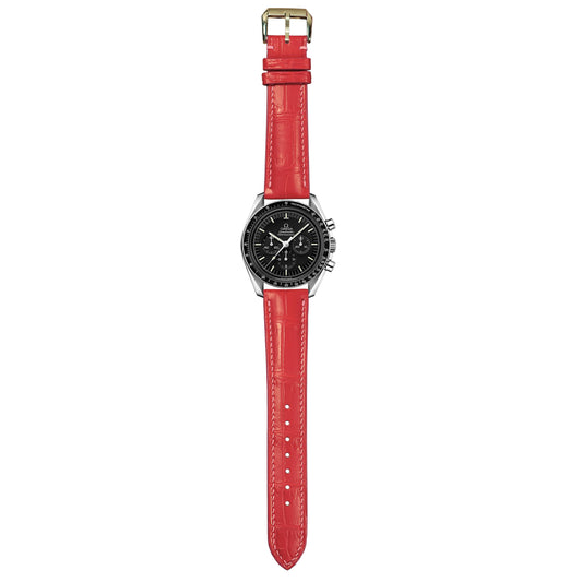 Crocodile Leather Watch Strap - Pink