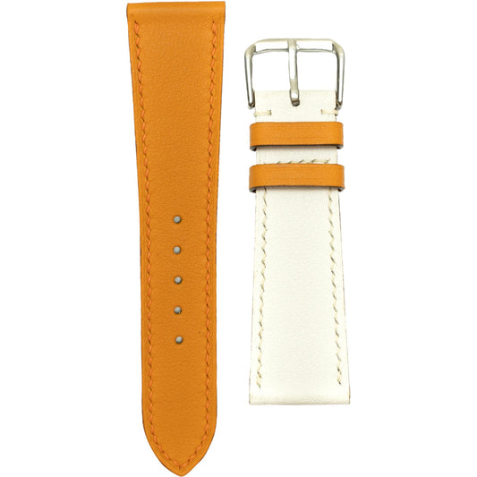 Apple Watch Strap - Swift Leather - Orange/White