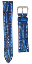 Load image into Gallery viewer, Crocodile Leather Watch Strap - Electric Blue