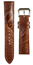 Load image into Gallery viewer, Ostrich Leg Leather Watch Strap - Rooibos Tea