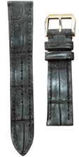 Load image into Gallery viewer, Nubuck Crocodile Leather Watch Strap - Black
