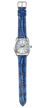 Load image into Gallery viewer, Crocodile Leather Watch Strap - Electric Blue
