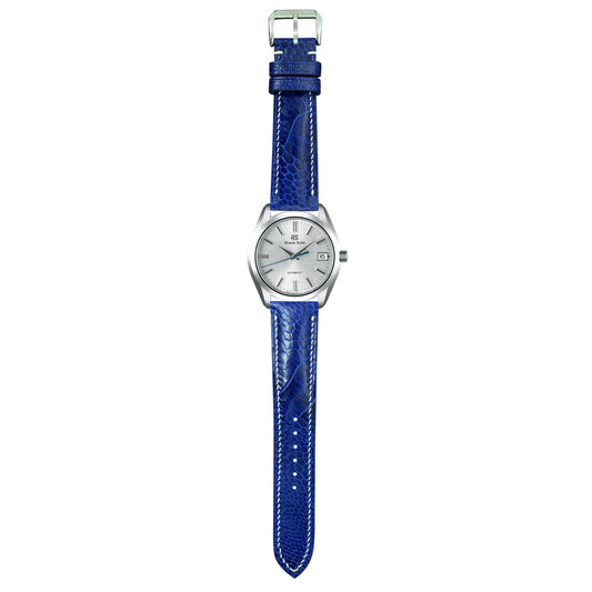 Ostrich Leg Leather Watch Strap - Blue