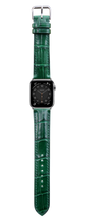 Load image into Gallery viewer, Crocodile Leather Apple Watch Strap - Green