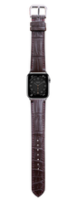 Load image into Gallery viewer, Crocodile Leather Apple Watch Strap - Brown