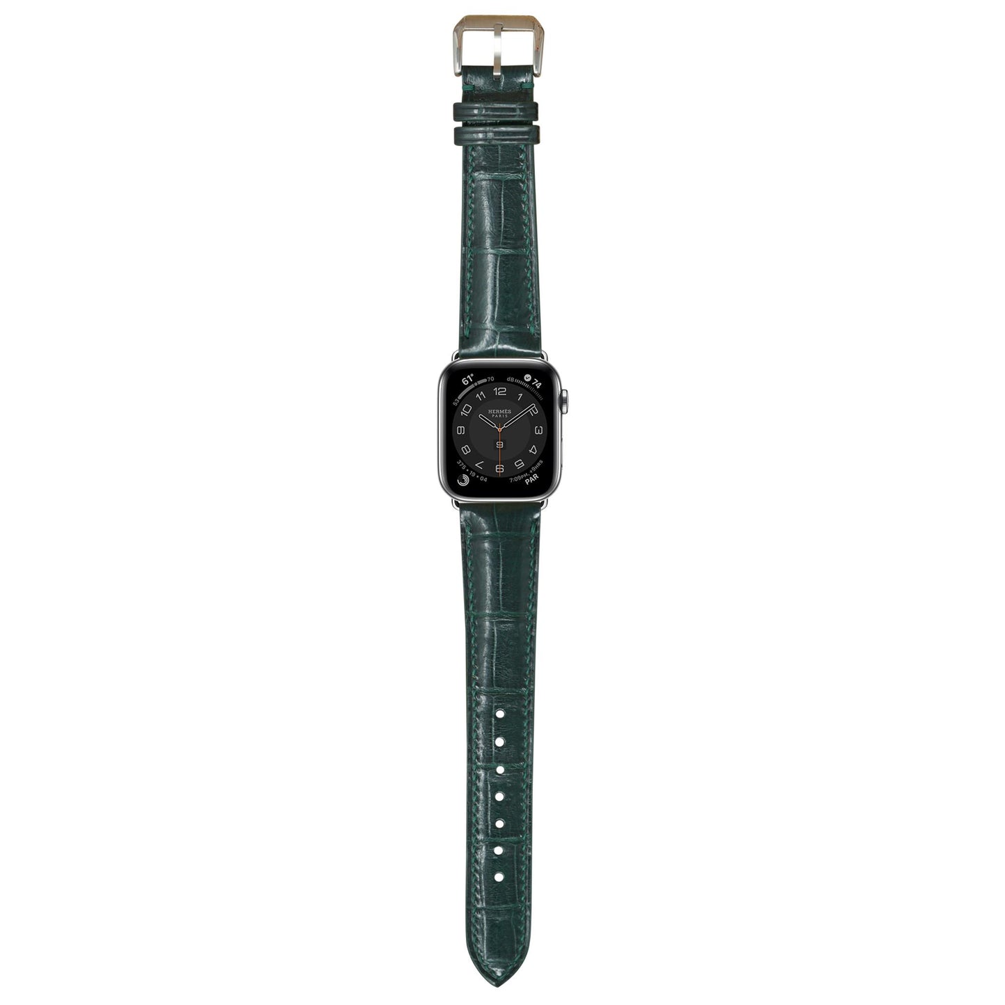 Crocodile Leather Watch Strap - Dark Green