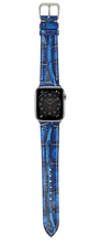 Load image into Gallery viewer, Crocodile Leather Watch Strap - Electric Blue
