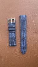 Load and play video in Gallery viewer, Nubuck Crocodile Leather Watch Strap - Navy