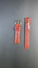 Load and play video in Gallery viewer, Ostrich Leg Leather Watch Strap - Rooibos Tea