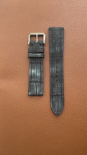 Load and play video in Gallery viewer, Nubuck Crocodile Leather Watch Strap - Black