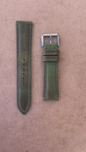 Load and play video in Gallery viewer, Badalassi Wax Leather Watch Strap - Olive Green