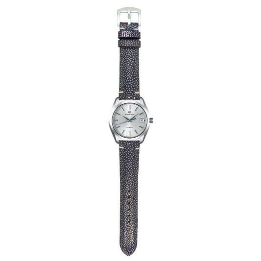 Stingray Leather Watch Strap - Black