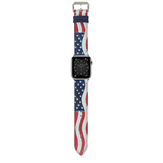 USA Flag - Engraved Leather Watch Straps
