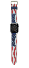 Load image into Gallery viewer, USA Flag - Engraved Leather Watch Straps