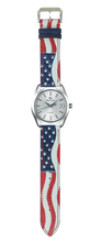 Load image into Gallery viewer, USA Flag - Engraved Leather Watch Straps