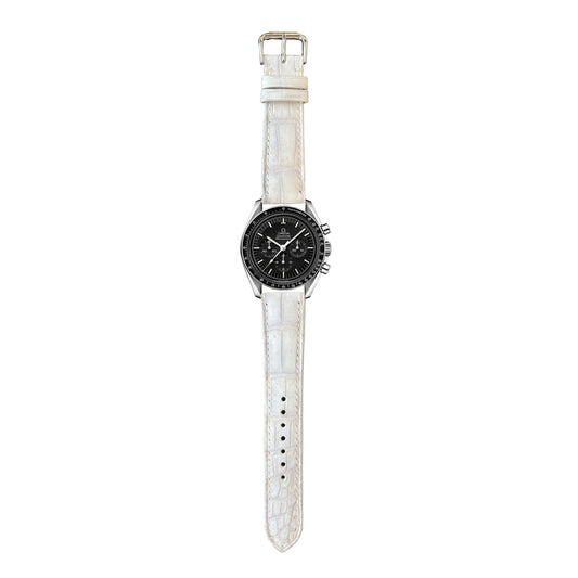Crocodile Leather Watch Strap - Sand White