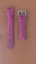 Load and play video in Gallery viewer, Snake Skin Watch Strap - Red