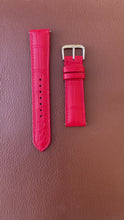 Load and play video in Gallery viewer, Crocodile Leather Watch Strap - Red