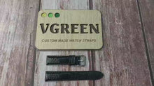 Load and play video in Gallery viewer, Ostrich Leg Leather Watch Strap - Black