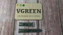 Load and play video in Gallery viewer, Ostrich Leg Leather Watch Strap - Moss Green