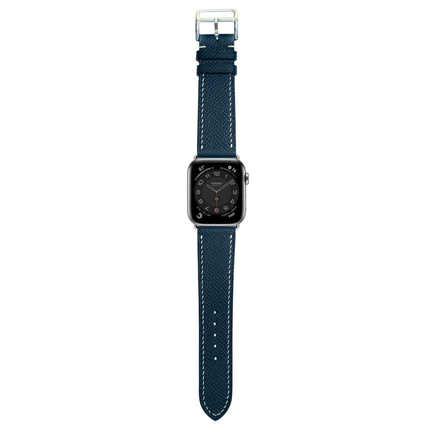 Epsom Leather Watch Strap - Navy