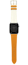 Load image into Gallery viewer, Swift Leather Watch Strap - Orange/White