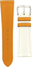 Load image into Gallery viewer, Swift Leather Watch Strap - Orange/White