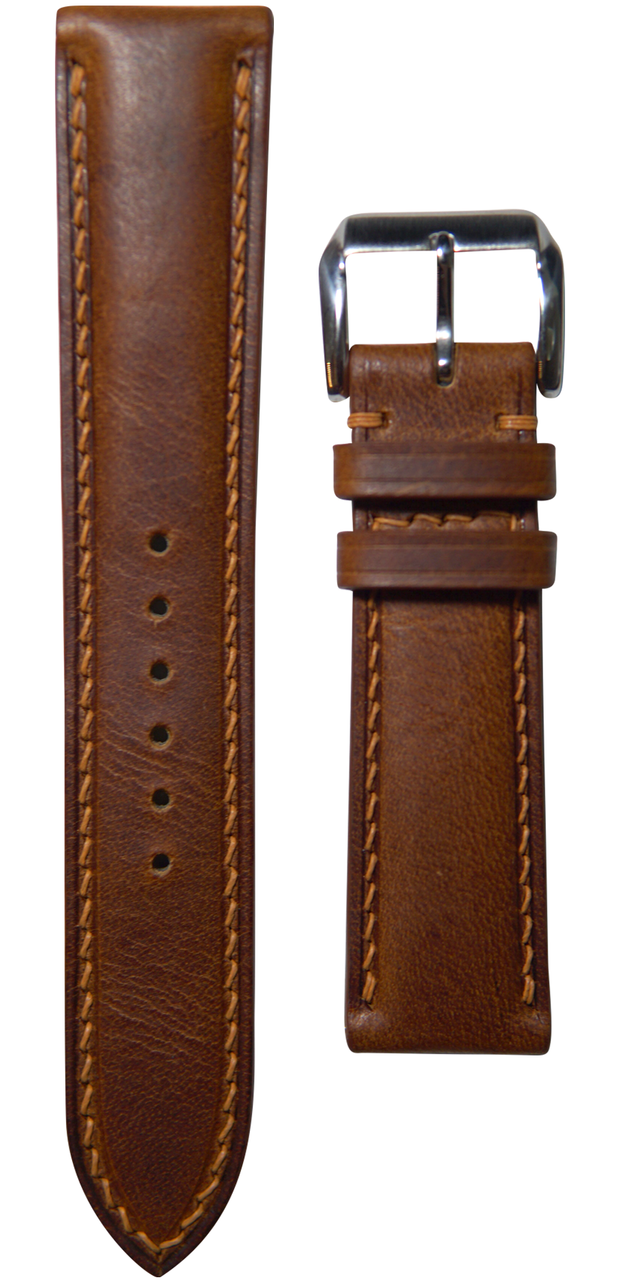 Badalassi Wax Leather Watch Strap - Cognac