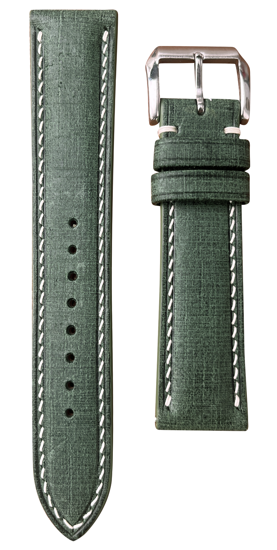 Babele Linen Leather Watch Strap - Verde