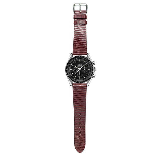Lizard Leather Watch Strap - Red
